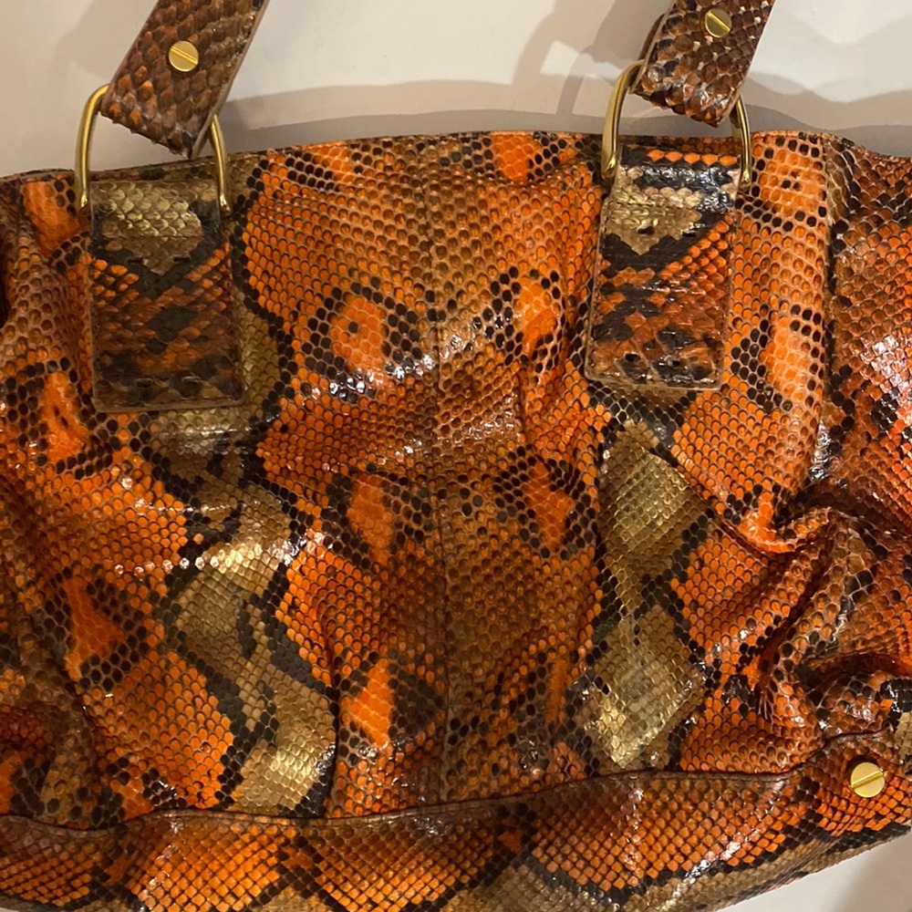 Michael Kors Python Tote Bag Orange - Picture 8 of 10